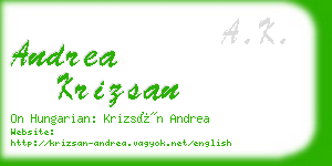 andrea krizsan business card